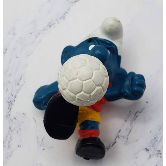 Smurf Soccer Smurf 20035 Peyo Vintage 1980s - Picture 5 of 7